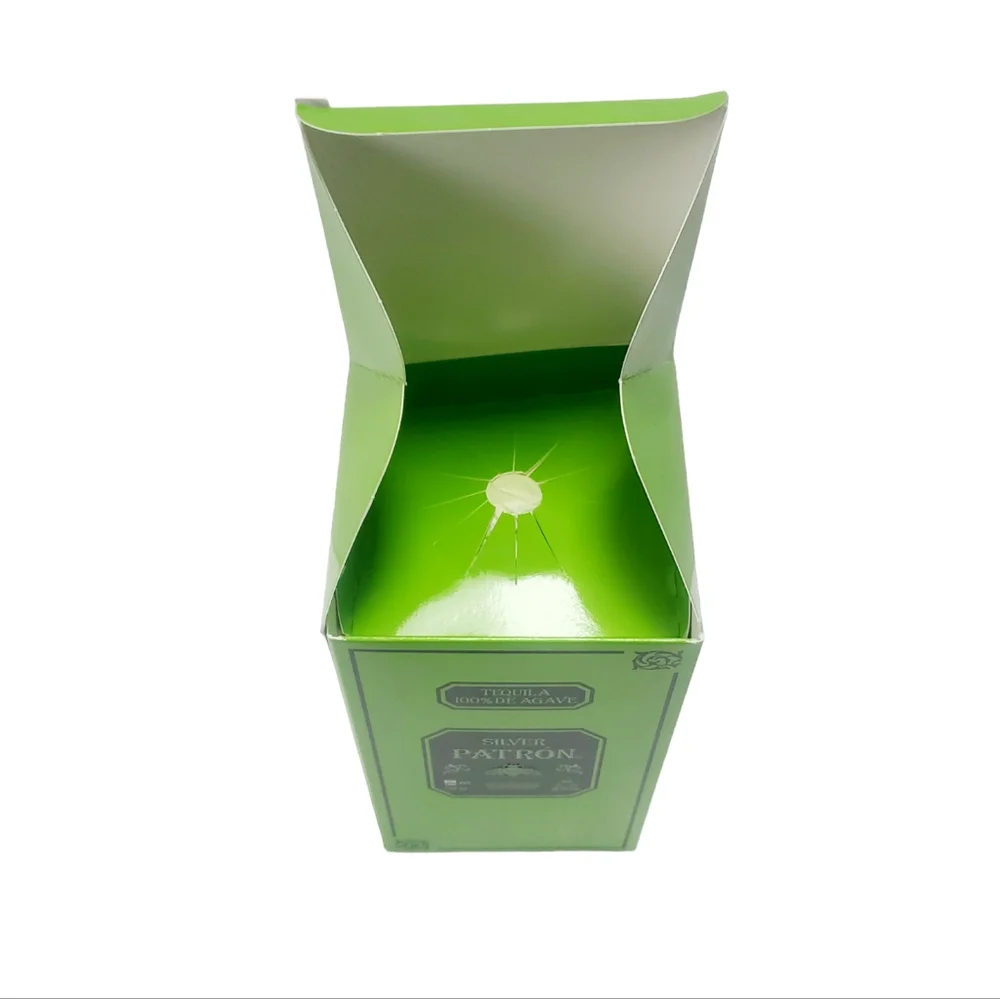 PATRON 750ml SILVER TEQUILA Empty Bottle with CORK RIBBON TAG BOX TISSUE